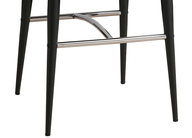 Faux Leather Metal Low Back Counter Height Bar Chair - Sand / Black