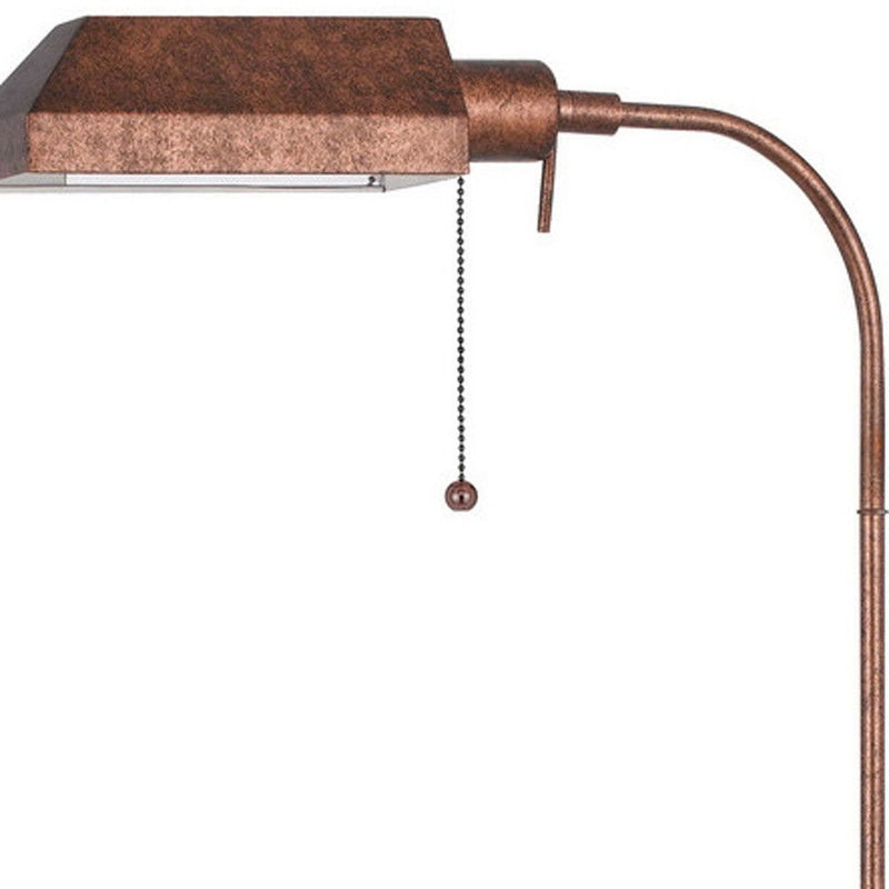 Adjustable Traditional Shaped Floor Lamp With Rust Square Shade - Rust