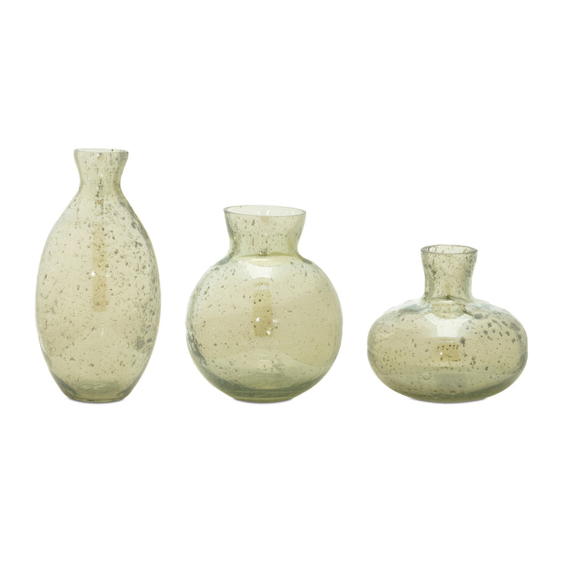 Seeded Bubble Table Vases (Set of 3) - Sage