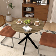 Load image into Gallery viewer, Round Dining Table For 2 - 4 People, Compact Kitchen Or Dining Room - Rustic Brown
