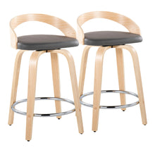 Load image into Gallery viewer, Grotto - Contemporary Fixed Height Counter Stool &amp; Swivel, Round Footrest (Set of 2)
