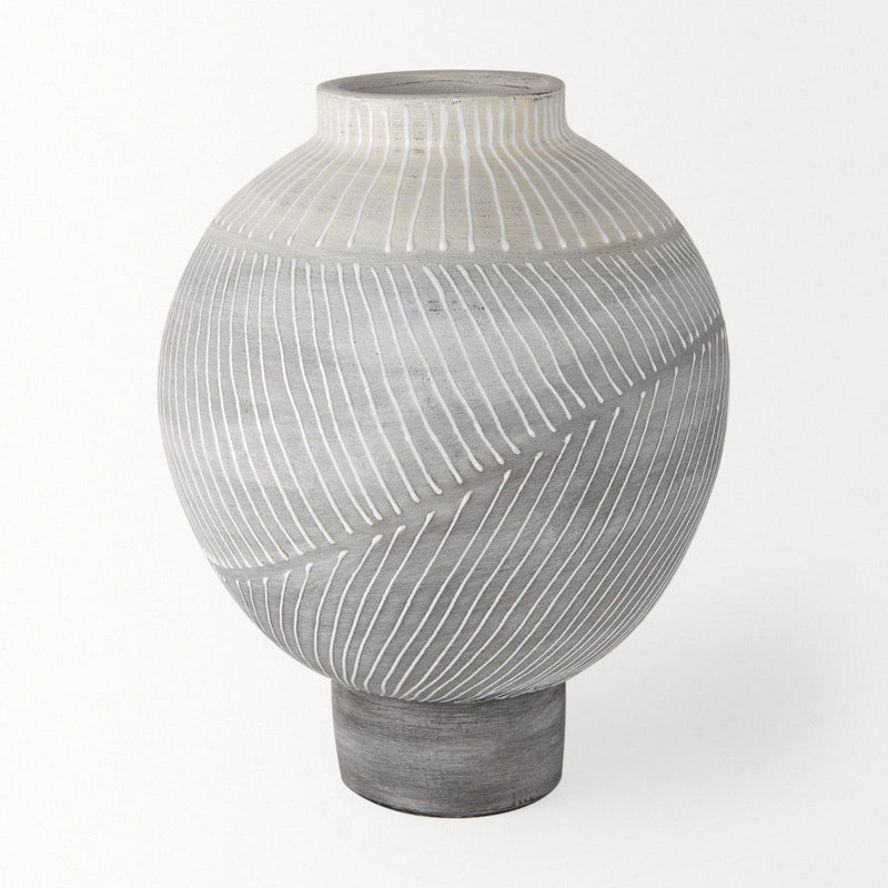 Ombre Round Table Vase (729964) - Gray / White