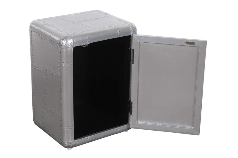 Aluminum Standard Accent Cabinet With One Shelf - Silver