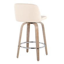 Load image into Gallery viewer, Toriano - Modern Design Fixed Height Counter Stool With Swivel With Round Footrest (Set of 2)
