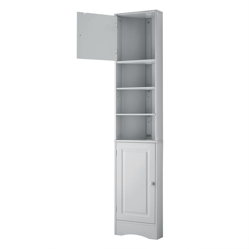 Multi Functional Corner Cabinet With Adjustable Shelves And 2 Doors
