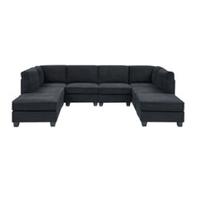 Load image into Gallery viewer, Upholstered Modular Sectional, Customizable Layout, Removable Cushions - Black
