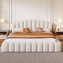 Load image into Gallery viewer, Floor Bed Frame Shell Shaped Headboard For Bedroom, No Box Spring Needed
