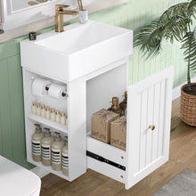 Load image into Gallery viewer, Modern Bathroom Vanity With Sink, Storage Cabinet, Drawer &amp; Side Shelf
