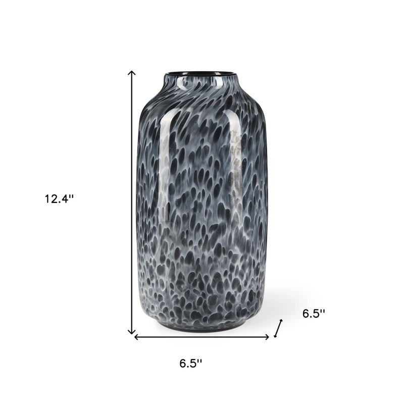 Mottled Cylinder Table Vase (608284) - Black