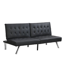 Load image into Gallery viewer, Contemporary Wood Frame Sofa Bed With Stainless Legs - Black

