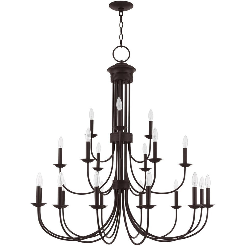 44" Multi Light Dimmable Chandelier With Shades - Bronze