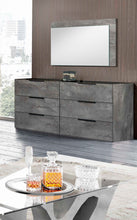 Load image into Gallery viewer, Faux Marble Solid Six Drawer Double Dresser - Gray
