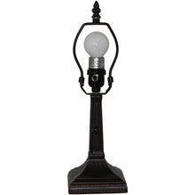 Load image into Gallery viewer, 15" Metal Candlestick Table Lamp With Green Empire Shade - Dark Brown

