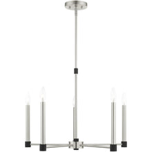 Load image into Gallery viewer, 5-Light Dimmable Chandelier With Shades - Nickel / Pearl Silver
