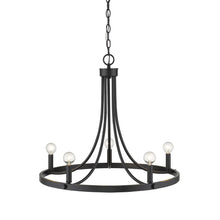 Load image into Gallery viewer, Candle Style Five Light Metal Dimmable Chandelier - Black
