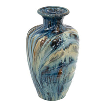 Load image into Gallery viewer, Abstract Round Table Vase - Ivory / Blue / Brown
