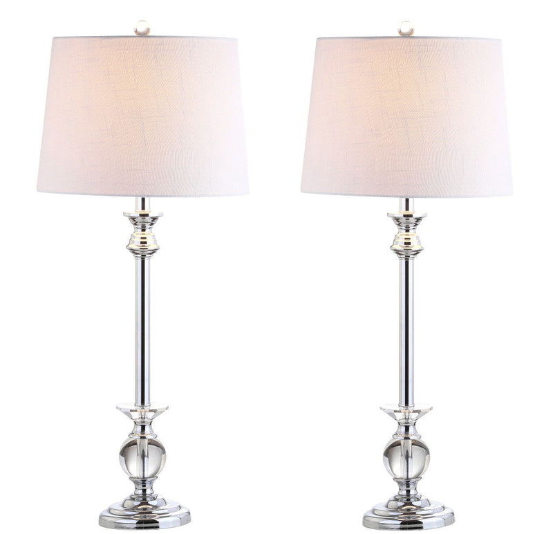 33" Table Lamps With Drum Shades (Set of 2) - Clear