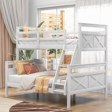 Load image into Gallery viewer, Twin over Full Bunk Bed with ladder, Safety Guardrail, Perfect for Bedroom, White(Old SKU: SM000118AAK-1)
