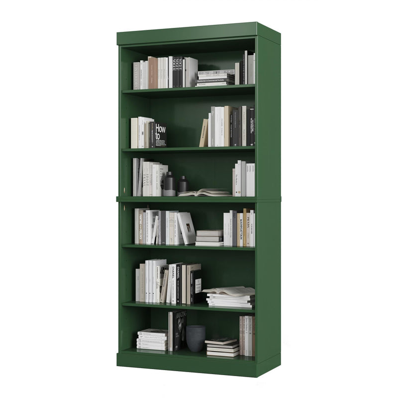 Adjustable Six Tier Library Bookcase - Green