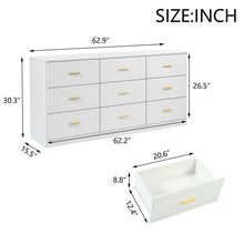 Load image into Gallery viewer, 9 Drawer Dresser, Ample Storage For Bedroom
