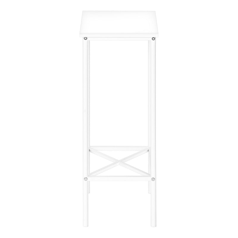 24" Wood And Metal End Table With Shelf - White