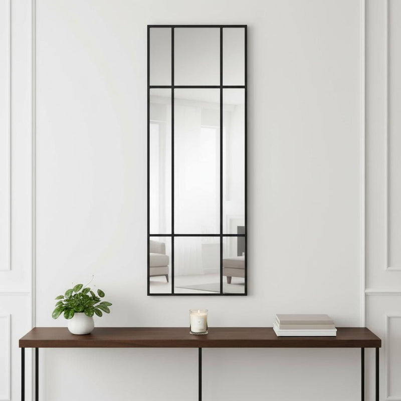 63" Metal Framed Accent Mirror - Black