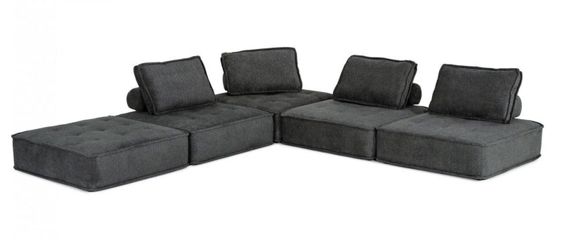 Modern Floor Pillow Modular Sectional Sofa - Charcoal