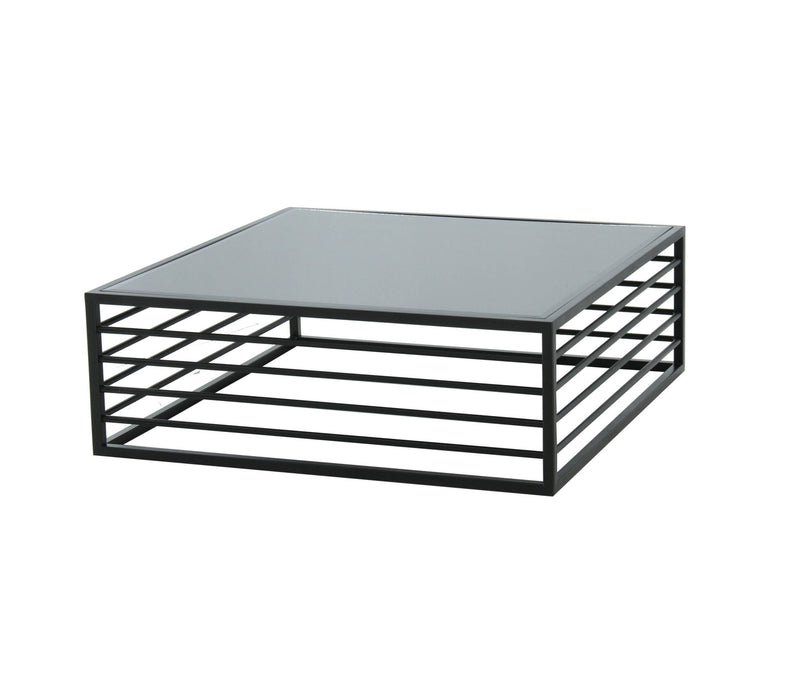 Smoked Glass Square Coffee Table - Black