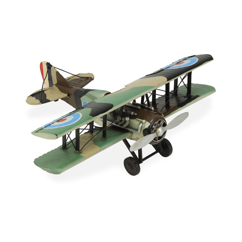 Hand Painted 1918 Aviation Military Plane Model Airplane - Green