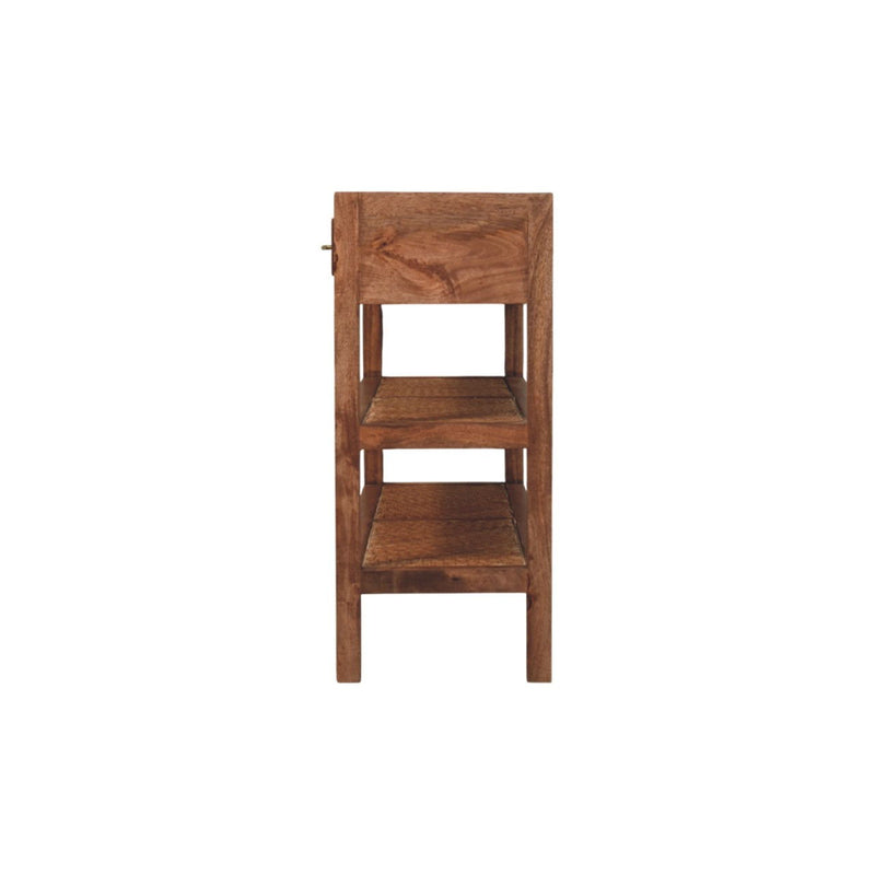 Solid Wood Solid Console Table With Shelf With Two Drawers (719171) - Brown