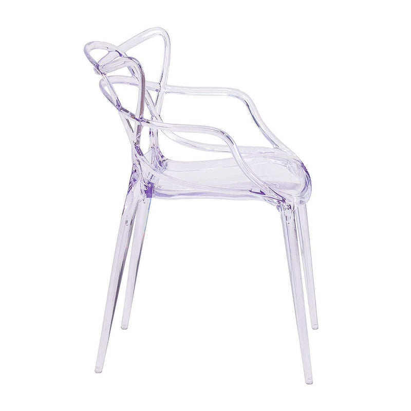Acrylic Open Back Dining Arm Chair - Clear