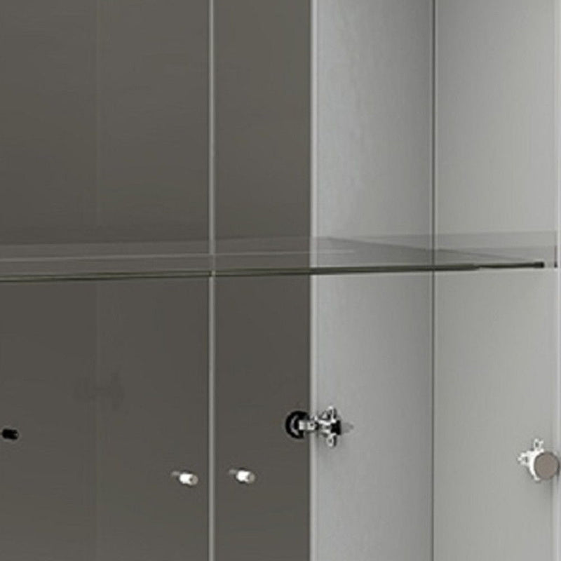 Display Stand With One drawer - Silver And White