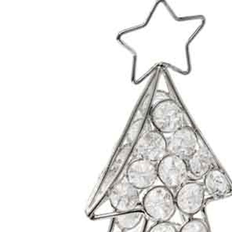 Glam Faux Crystals Christmas Tree Tabletop Sculpture - Silver