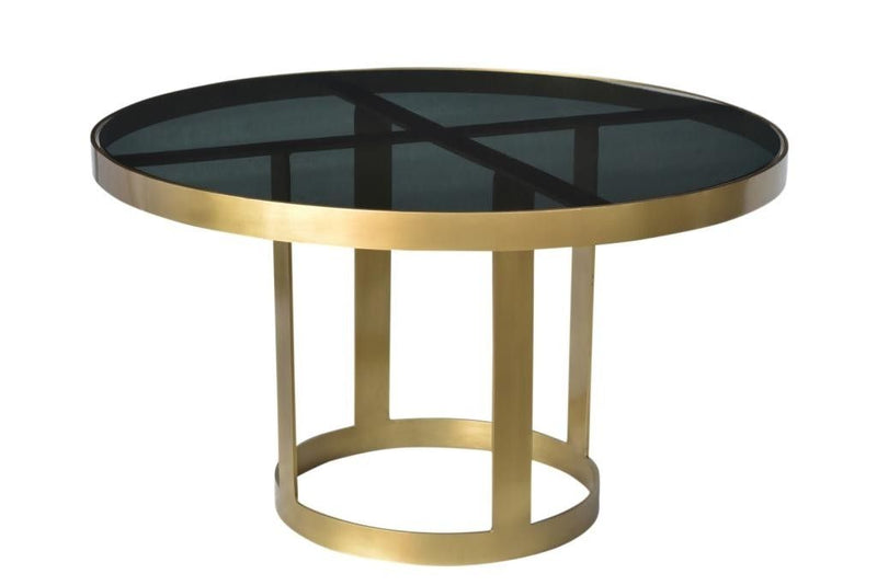 Round Modern Coffee Table - Black And Gold
