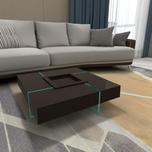 Load image into Gallery viewer, 47" And Clear Wood And Glass Square Low Coffee Table - Brown

