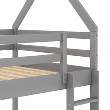 Load image into Gallery viewer, Twin over Twin Low Bunk Bed, House Bed with Ladder , Gray(OLD SKU:WF197808AAE)
