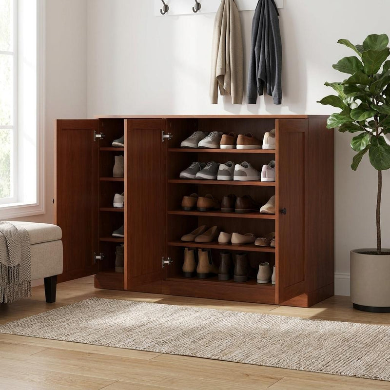 Solid Woodshoe Storage Cabinet (755976) - Coffee