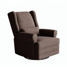 Load image into Gallery viewer, Extra Wide Swivel Recliner Glider Chair With Footrest - Brown
