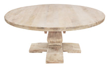 Load image into Gallery viewer, 70" Rounded Solid Wood Pedestal Base Dining Table - Brown
