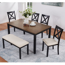 Load image into Gallery viewer, 6 Piece Dining Table Set With Bench - Beige / Black / Oak
