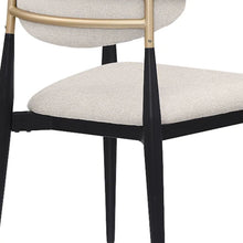 Load image into Gallery viewer, Fabric Partially Open Back Dining Arm Chairs (Set of 2) - Beige / Gold / Black
