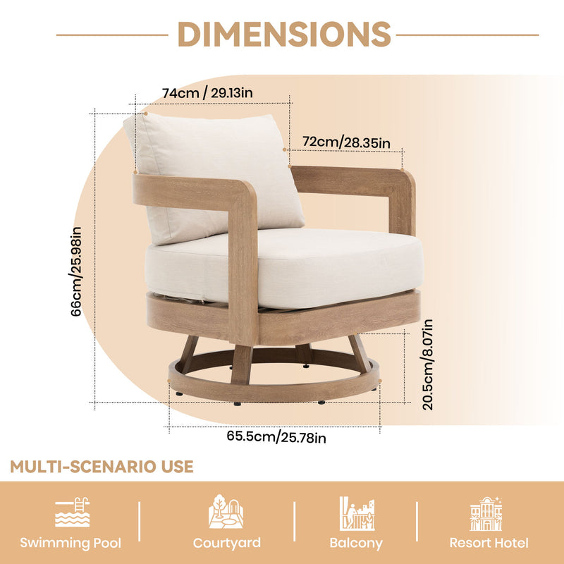 Swivel Chair For Patio - Oak