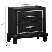 Load image into Gallery viewer, Nightstand With USB Port, Tapered Legs - Black
