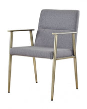 Load image into Gallery viewer, Upholstered Fabric Dining Chair With Arms - Gray

