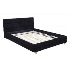 Load image into Gallery viewer, Modern Platform Bed With Upholstered Grid-Patterned Headboard
