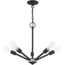 Load image into Gallery viewer, Five-Light Dimmable Chandelier With Shades - Black
