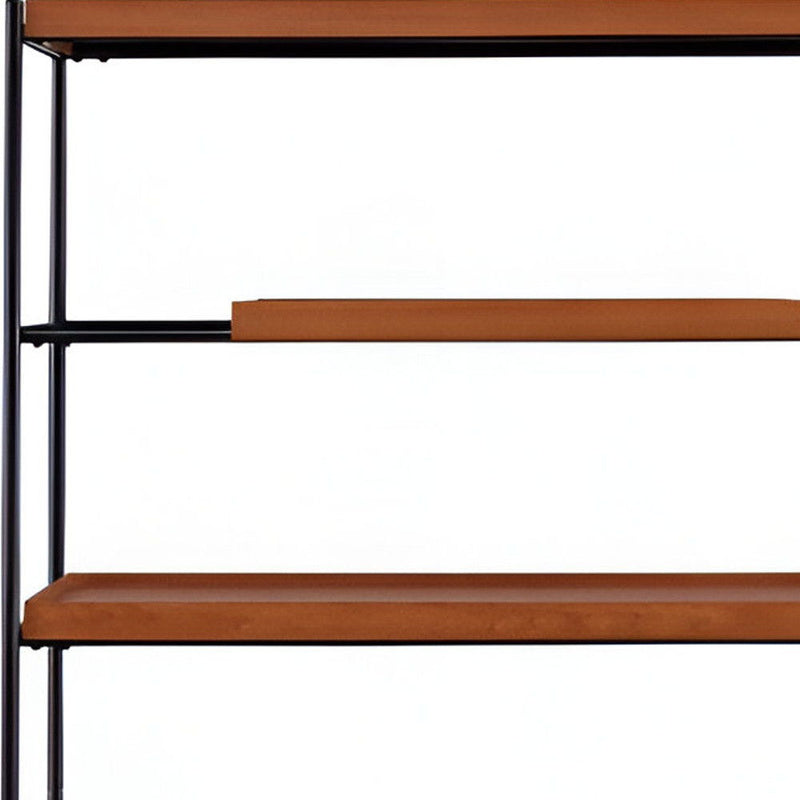 Six Tier Etagere Bookcase - Oak / Black