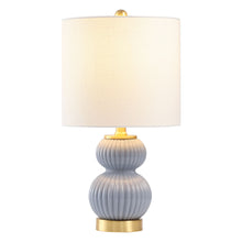 Load image into Gallery viewer, Gourd Table Lamp LED With Drum Shade - Gray
