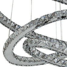 Load image into Gallery viewer, Metal And Crystals LED Dimmable Chandelier - Silver
