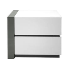 Load image into Gallery viewer, Nightstand Bedside Table With 2 Drawer For Bedroom - White / Silver
